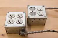 Electrical Receptacles With Metal Box and Wires (QTY 2)