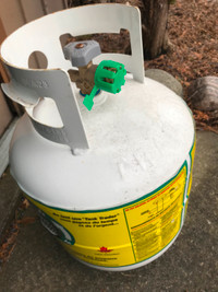 Fully charged new refillable sealed BBQ propane tank
