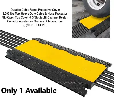 (NEW) Pyle Cable Ramp Protective 5 Slot Multi Channel 2000 lbs, View more