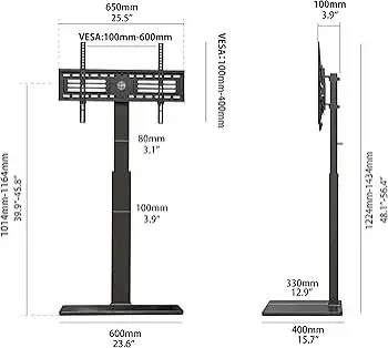 Like New Floor TV Stand with Swivel Mount for 32”-65” TVs – Box in Video & TV Accessories in Ottawa - Image 5
