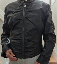 Stylish black leather jacket