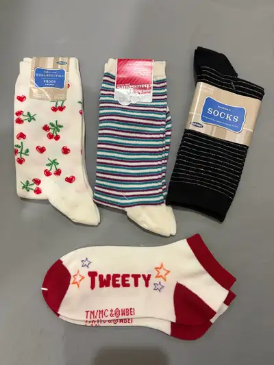Lot of 4 pairs of brand new ladies Socks, View more