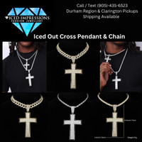 Iced Out Diamond Cross &amp; Necklace 