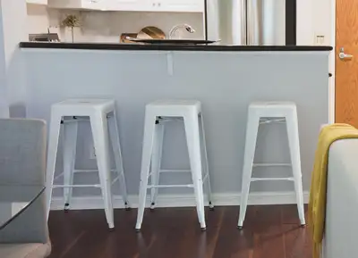 white metal farmhouse bar stools x 3 , View more