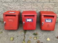 3 VINTAGE 1960s CANADA POST MAIL BOXES EMBOSSED CREST -$259 EACH