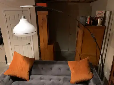 Lampe vintage space age en arc., View more