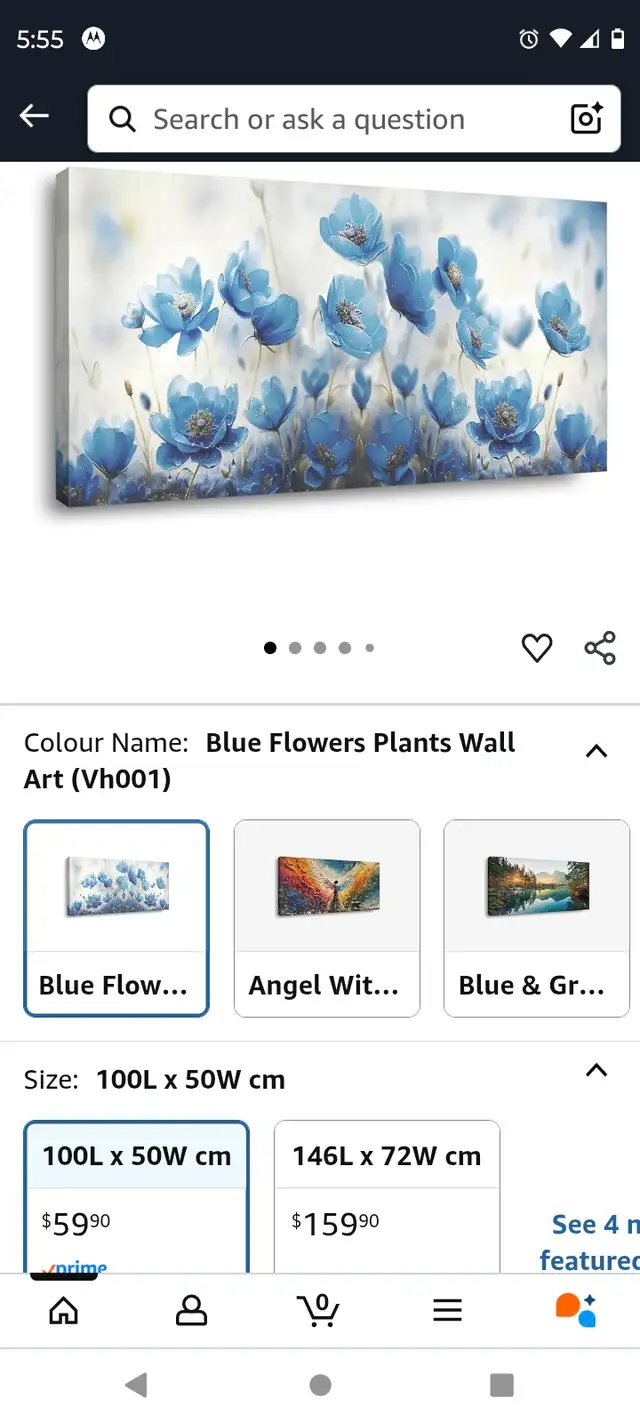 NEW Blue Flower Canvas Art Painting in Home Décor & Accents in Ottawa - Image 5