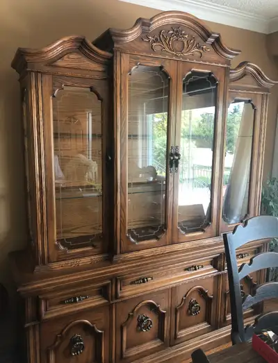 Vintage Solid Wood Dining Buffet And Hutch, View more