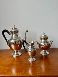 19th Century Empire Style Silver Plated Coffee Tea Service