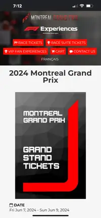 F1 CANADIAN GRAND PRIX TICKETS 