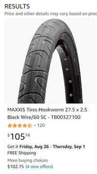 PAIR *NEW* MAXXIS Tires Hookworm 27.5 x 2.5 Black PAID 200$