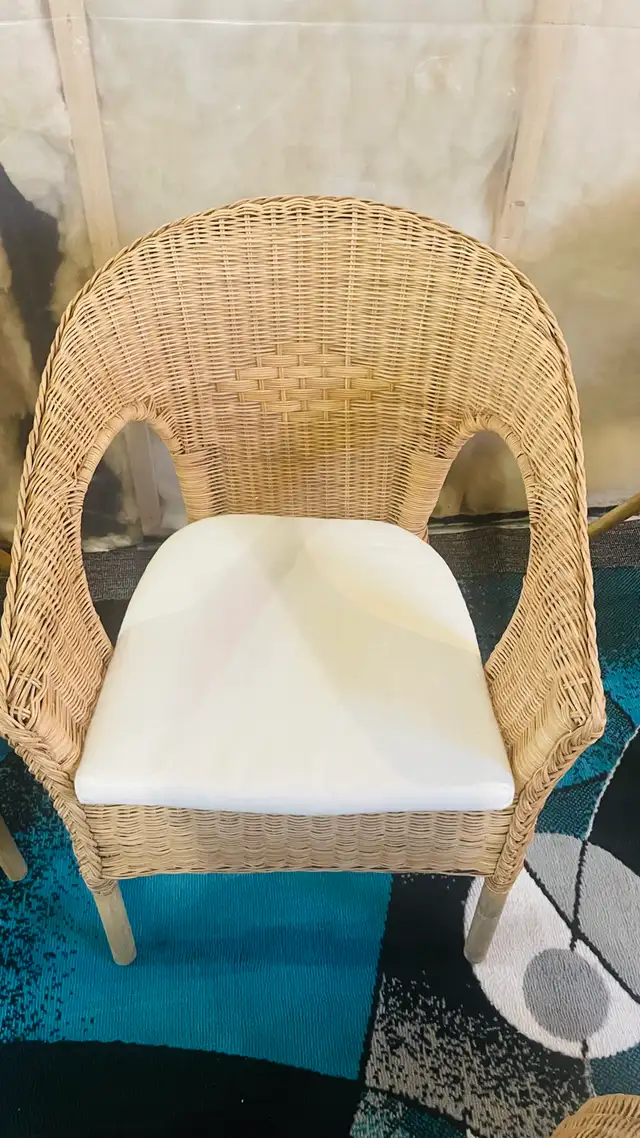 4 IKEA AGEN Rattan Chairs + GAMLEHULT Storage Stool in Chairs & Recliners in Calgary - Image 7