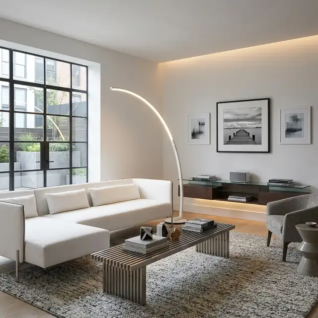Modern LED Curved Arc Design Floor Lamp – Elegant  Lighting, Pol in Indoor Lighting & Fans in Kitchener / Waterloo - Image 7
