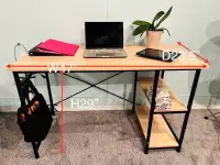 Desk with Shelves, For study and office.Computer desk, study des