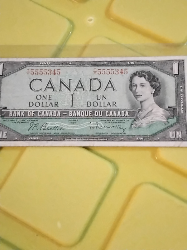 1954 Canada $1 Banknote. Modified Portrait. in Arts & Collectibles in Edmonton