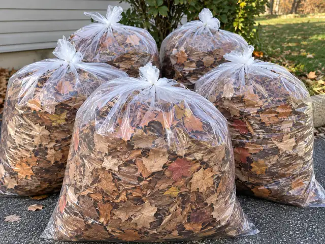 Free Bagged Dry leaves 