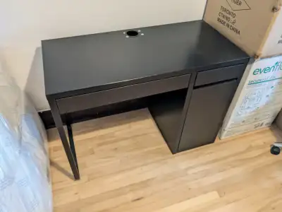 IKEA MICKE Desk / Bureau, Color black-brown, 2 drawers and shelves with door ***********************...