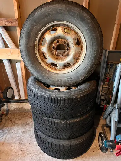 Set of F150 Steel Rims with Firestone Winterforce tires P265 70R 17 $275 obo Winter Snow