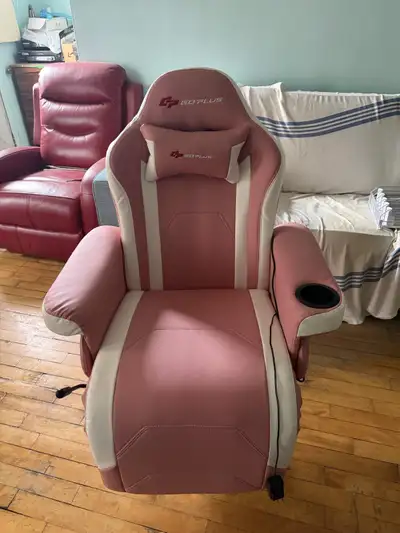 POWERSTONE Fauteuil de jeu inclinable, réglable avec porte gobelet, repose pieds ergonomique avec po...