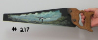 #217    Oil Painting on a Handsaw -  Lone Canada Goose Geese 1