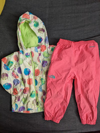 Girl's rain jacket, splash pants and mitts (2T) The North Face