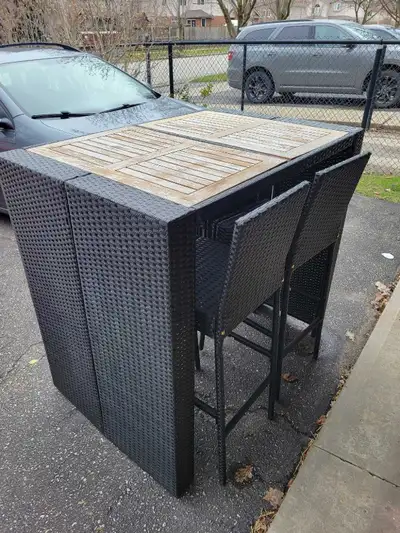 Bar Height Patio Table + 4 Chairs, View more