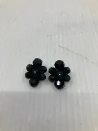Boucles d'oreilles SHERMAN noires cristal vintage