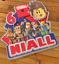 Roblox inspired 3D cake topper with custom name and age 