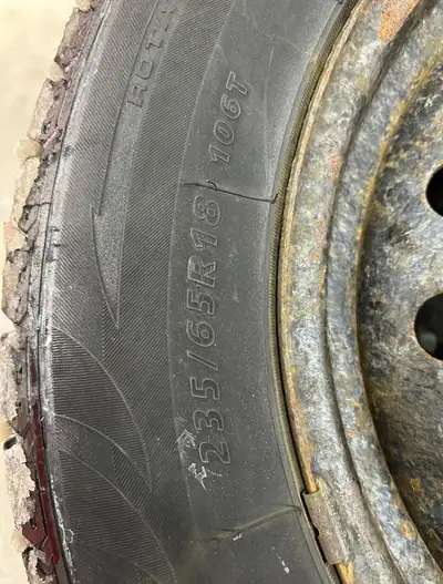 They are like new! Only used for 2 months! Winter claw tires size 235/65r18 106t(18 inches). Include...
