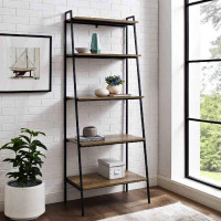 72" Industrial Modern Ladder Bookcase in Reclaimed Barnwood