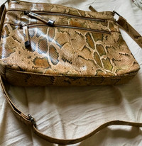 Fiorelli women's brown faux snake skin PU cross body bag