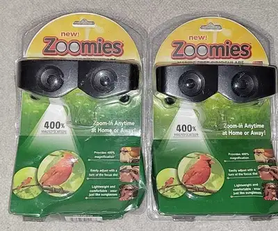 Pair of Zoomies Hands free binoculars New in package Located in North Calgary