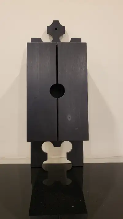 Beautiful black wall cabinet with magnetic door closures (discontinued Ikea product). May be used fo...