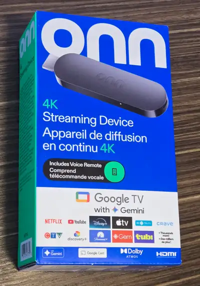 Brand New - Onn 4K Streaming Device, Google TV with Gemini 2026, View more