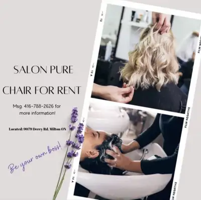Hairstyling chair for rent (Milton), View more