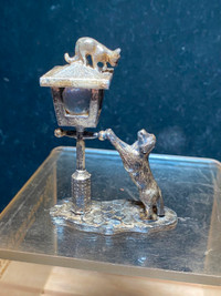 Collectible Metal Cat and Dog Figurine
