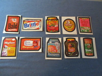 LOT OF 10 WACKY PACKAGES STICKER CARDS-O PEE CHEE-1970/80'S-RARE