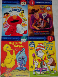 4 Into Reading Books Level 1 & 2 - Sesame St, Seuss Cat in Hat