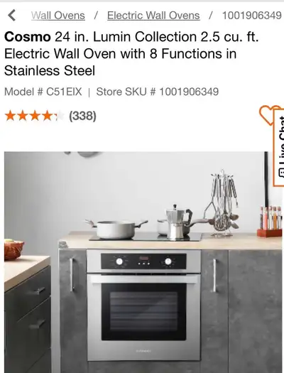 Brand new 24 in. wall oven $750 O.B.O., View more