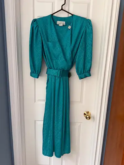 Vintage-1980's, Women's JESSICA JORDAN Green Midi Dress, Size 12, View more