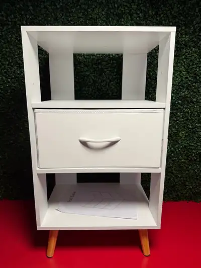 Night Stand, White Kids Nightstand with Drawer, View more