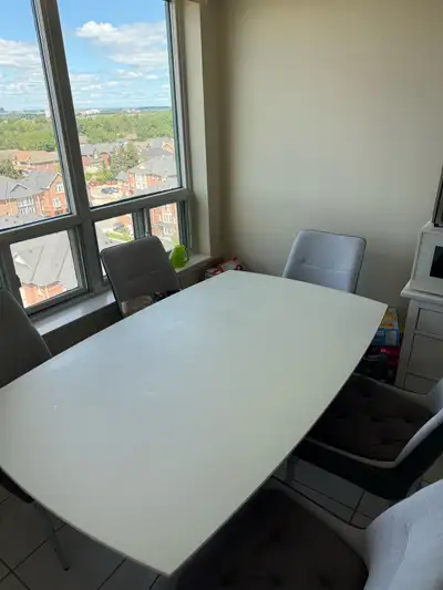 Modern White Dining Table in Great Condition, View more