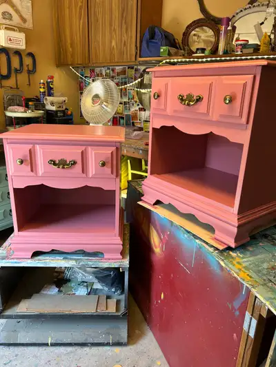 Pair of “Rose Petal” Pink Night Stands, View more