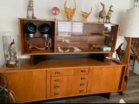 Mid century teak credenza with the hutch 