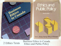 2 books Business Ethics In Canada $30 Ethics & Public Policy $15