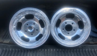 ISO; pair of 15x8 aluminum slot wheels 5x5 (5x127) 