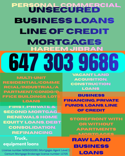 Multi-unit Residential/Commercial/ Industrial/ Apartment/ Condo/ Office buildings, Lots loans, Mortg...