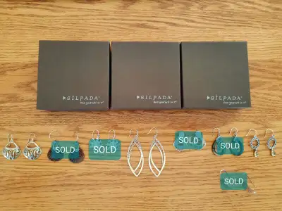 . 925 Sterling Silver Earrings and Rings manufactured by Silpada. Great quality jewellery. Cared for...