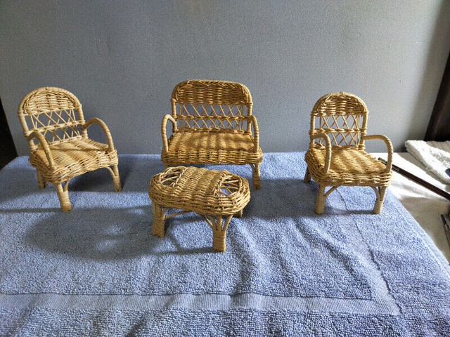 Miniature Wicker Patio Set in Arts & Collectibles in Cambridge