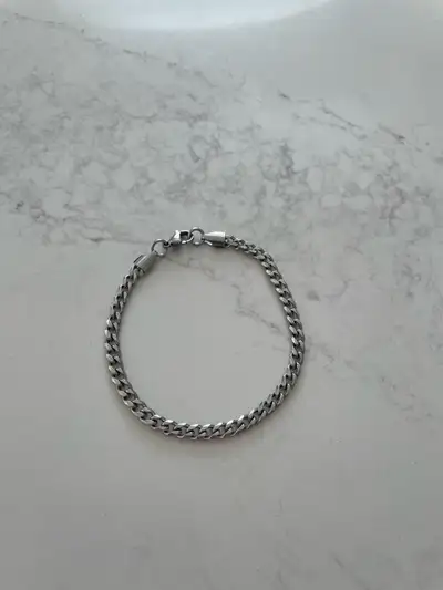 Silver Cuban Link Bracelet, View more